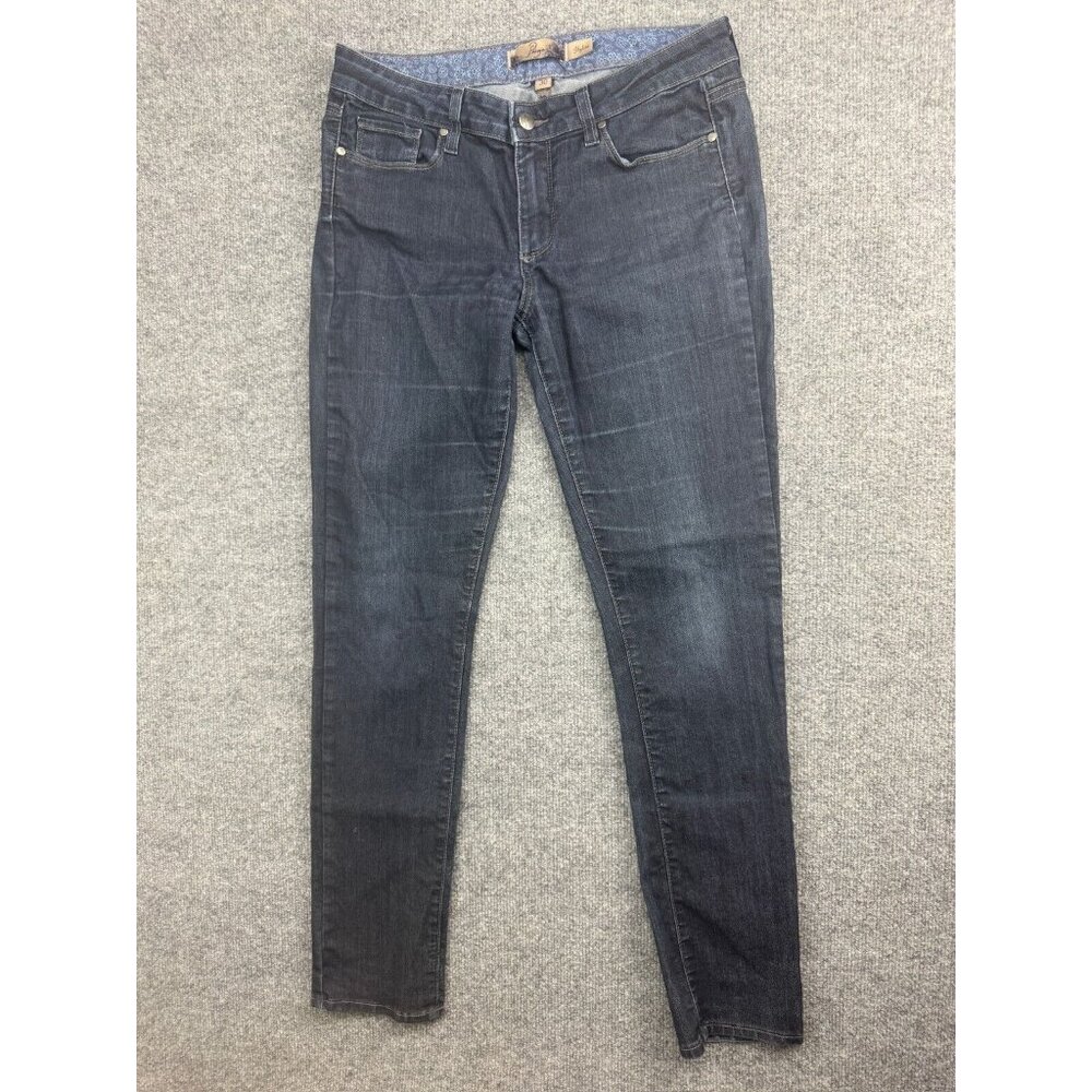 Paige Skyline Jeans Women's 30 Dark Blue Skinny‎ Leg Mid Rise Stretch Denim